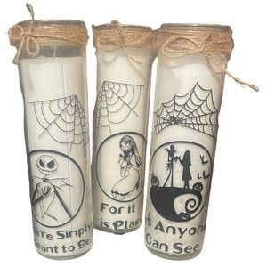 Nightmare Before Christmas Candles 3 together